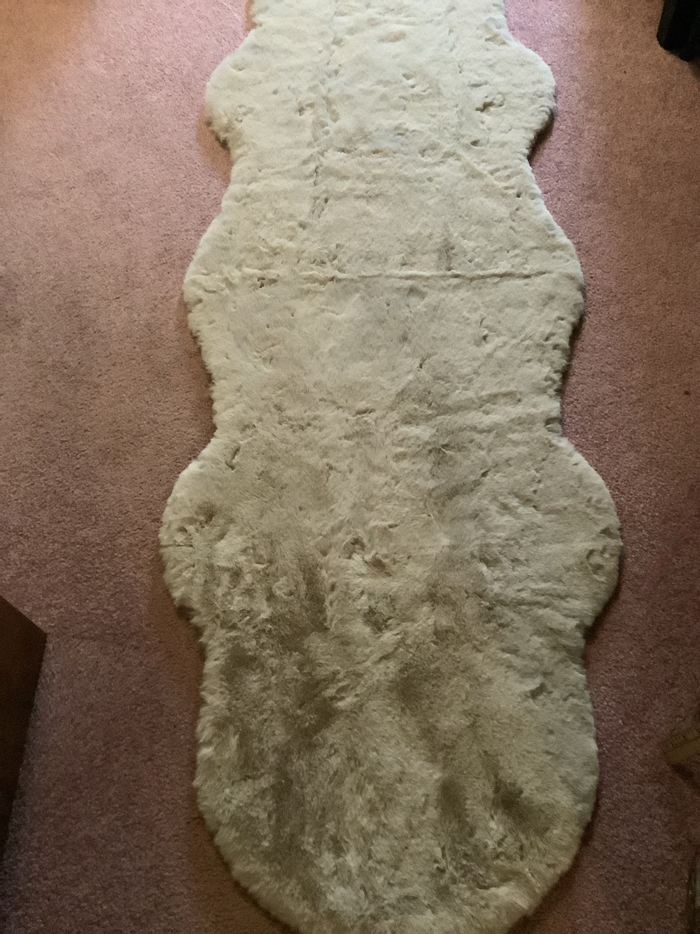 Plush Cream Bunny-Style Fluffy Area Rug - Home Accents